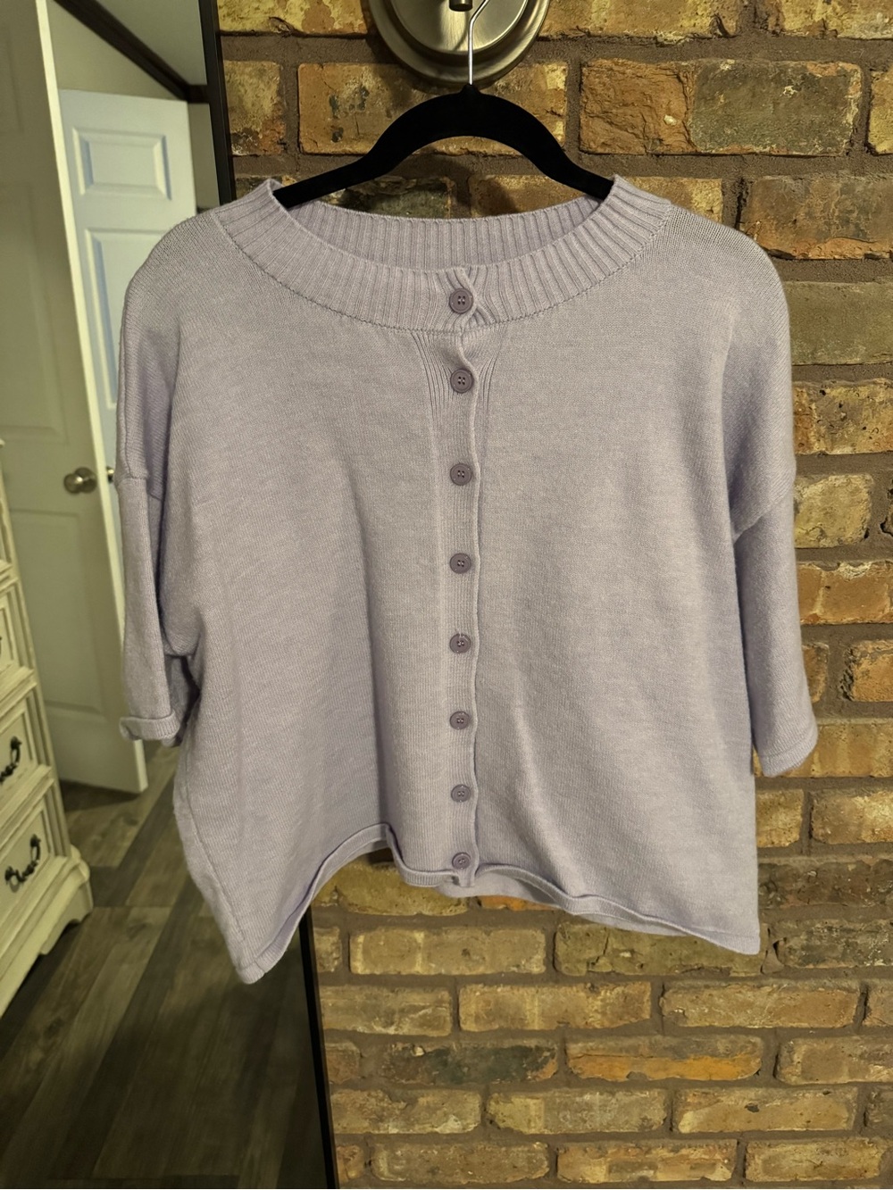 Light Lavender Button-Front Women's Sweater